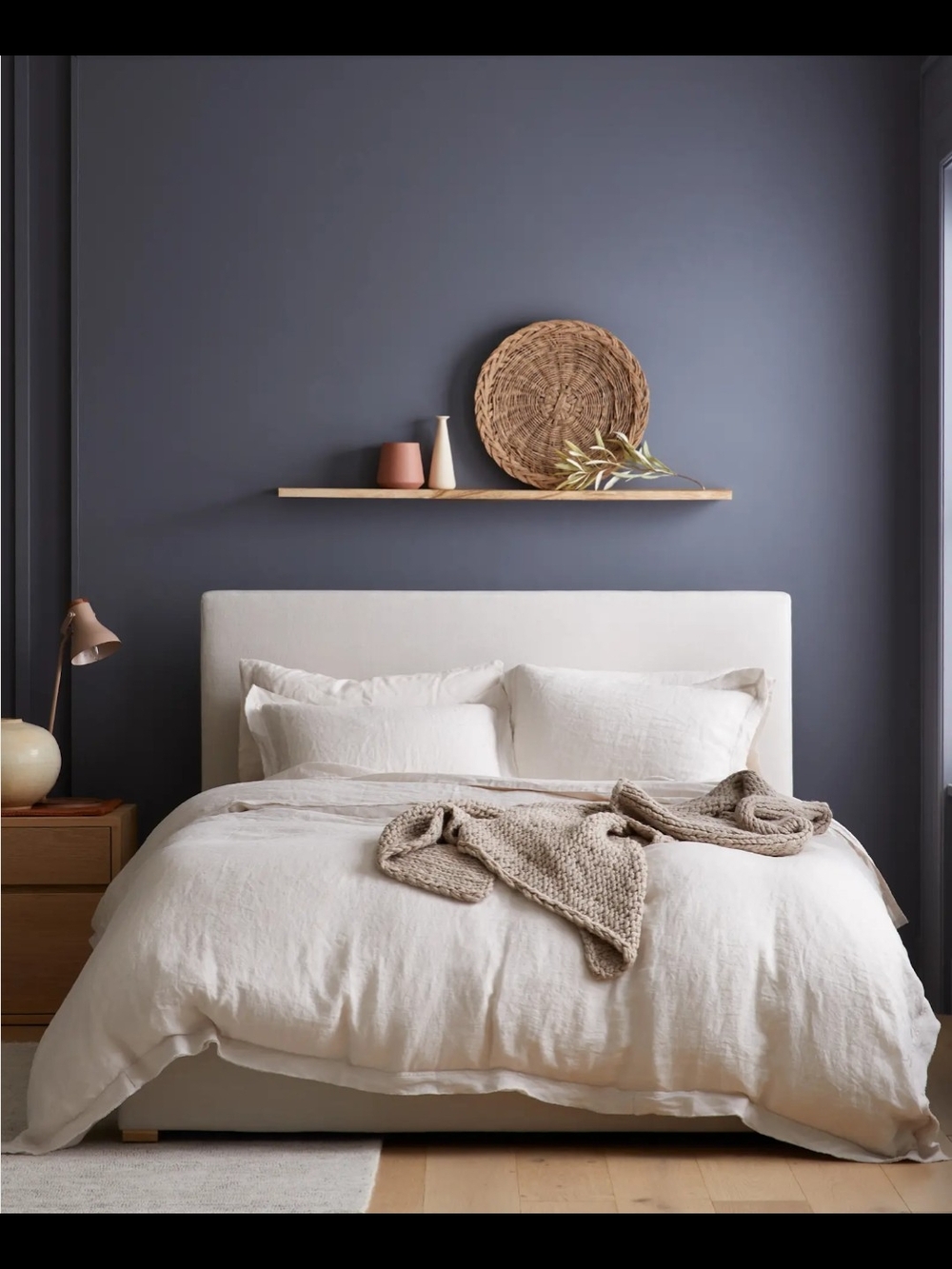 Quince European Linen Double Flange Duvet Set With Shams King Cal King Sand